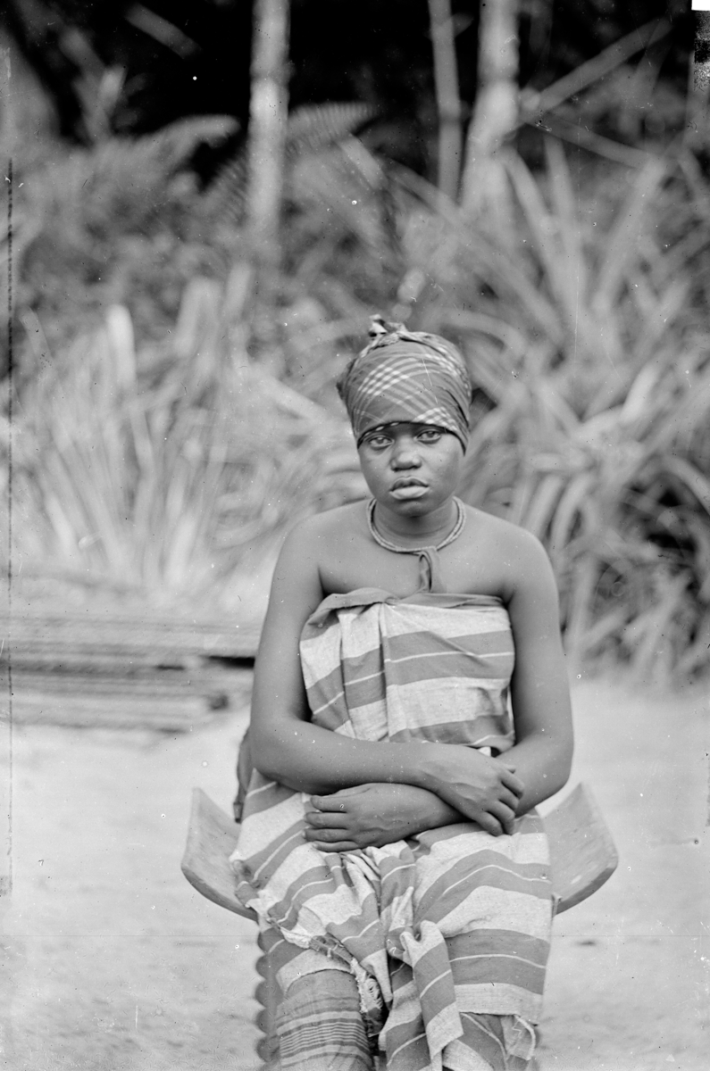 Portrait of a Woman in Striped Cloth